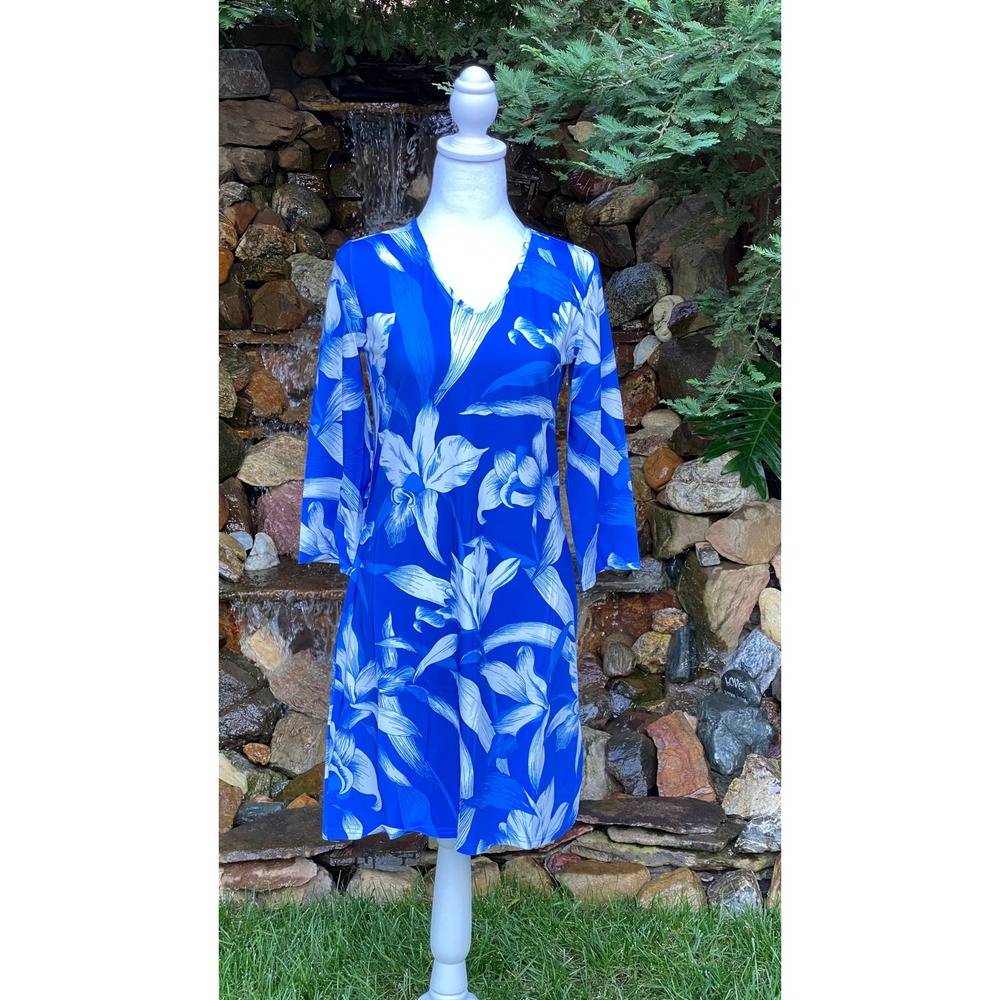 Banana Boat Sundress Size Med Blue Floral UPF 50+ Sun Protection New With Tags